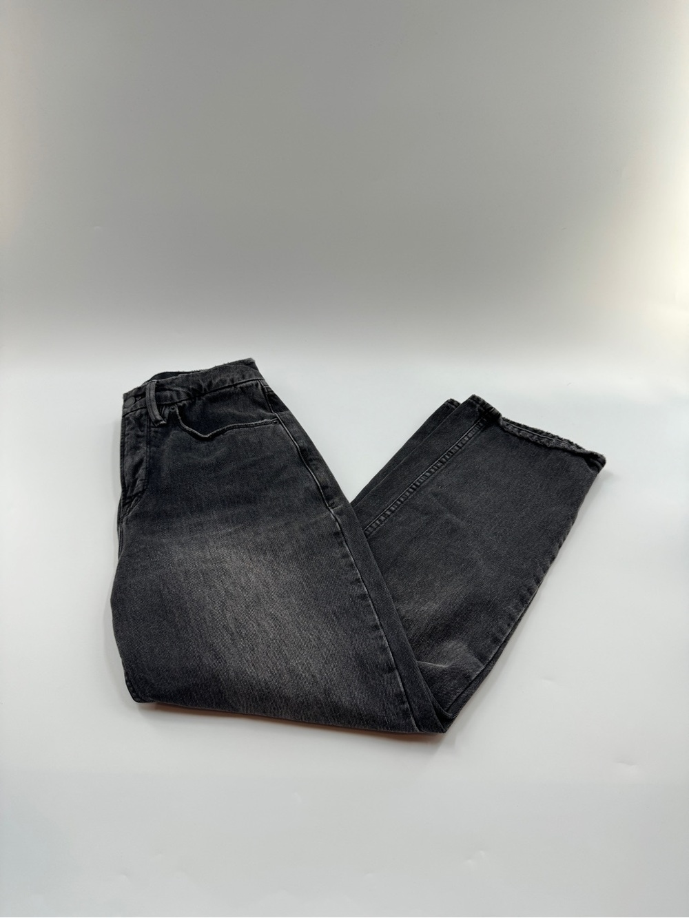 Good American Duster Straight Leg Jeans Women's 4 / 27 Black250 High Rise